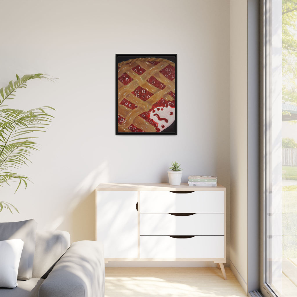 Framed Canvas Print of Cherry Pie