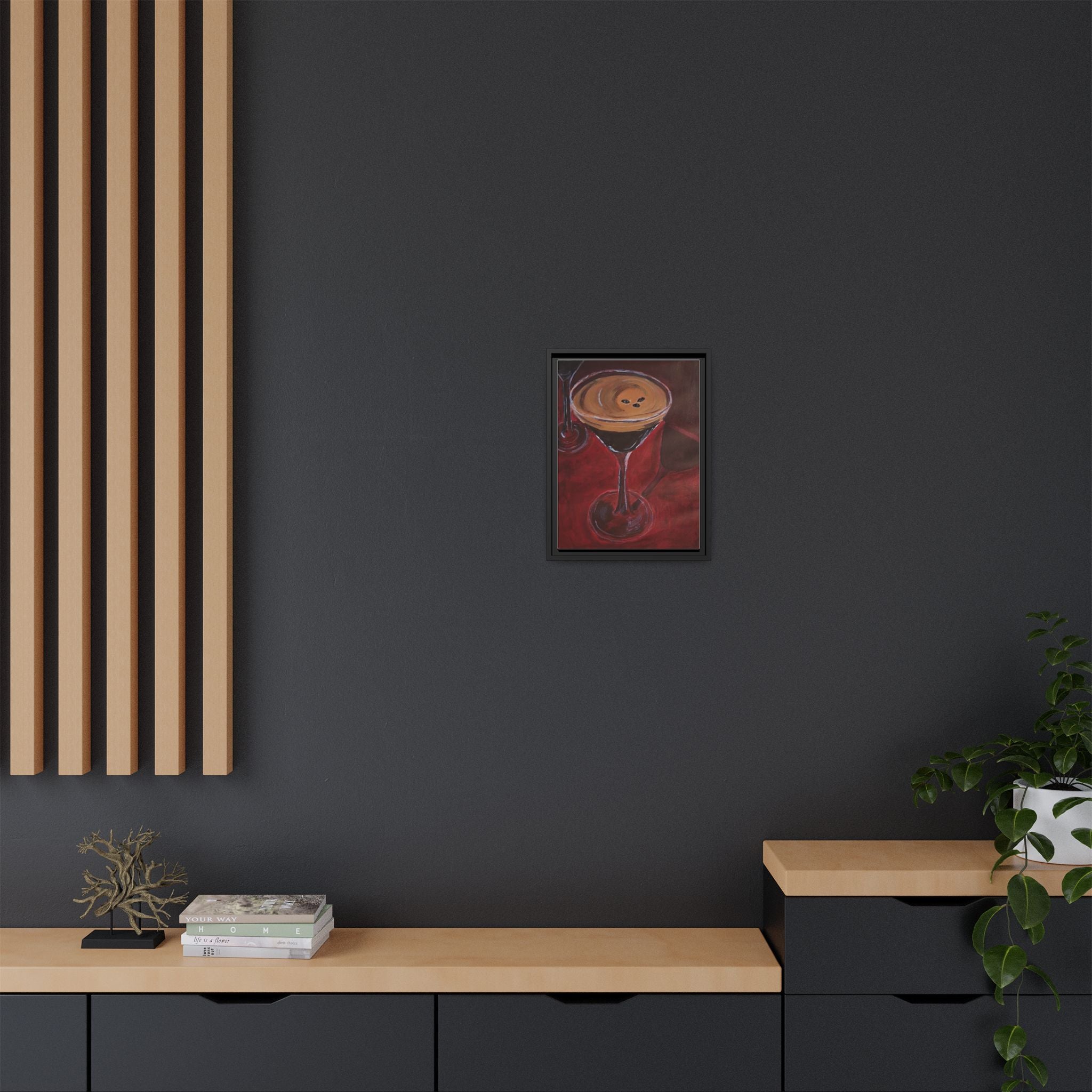 Framed Canvas Print of Espresso en Rouge