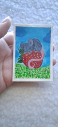 A Nap & A Snack, ACEO Acrylic, Animals Series