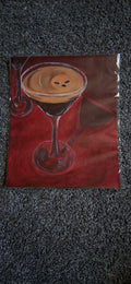 Espresso en Rouge- Acrylic Painting, Drinks Series