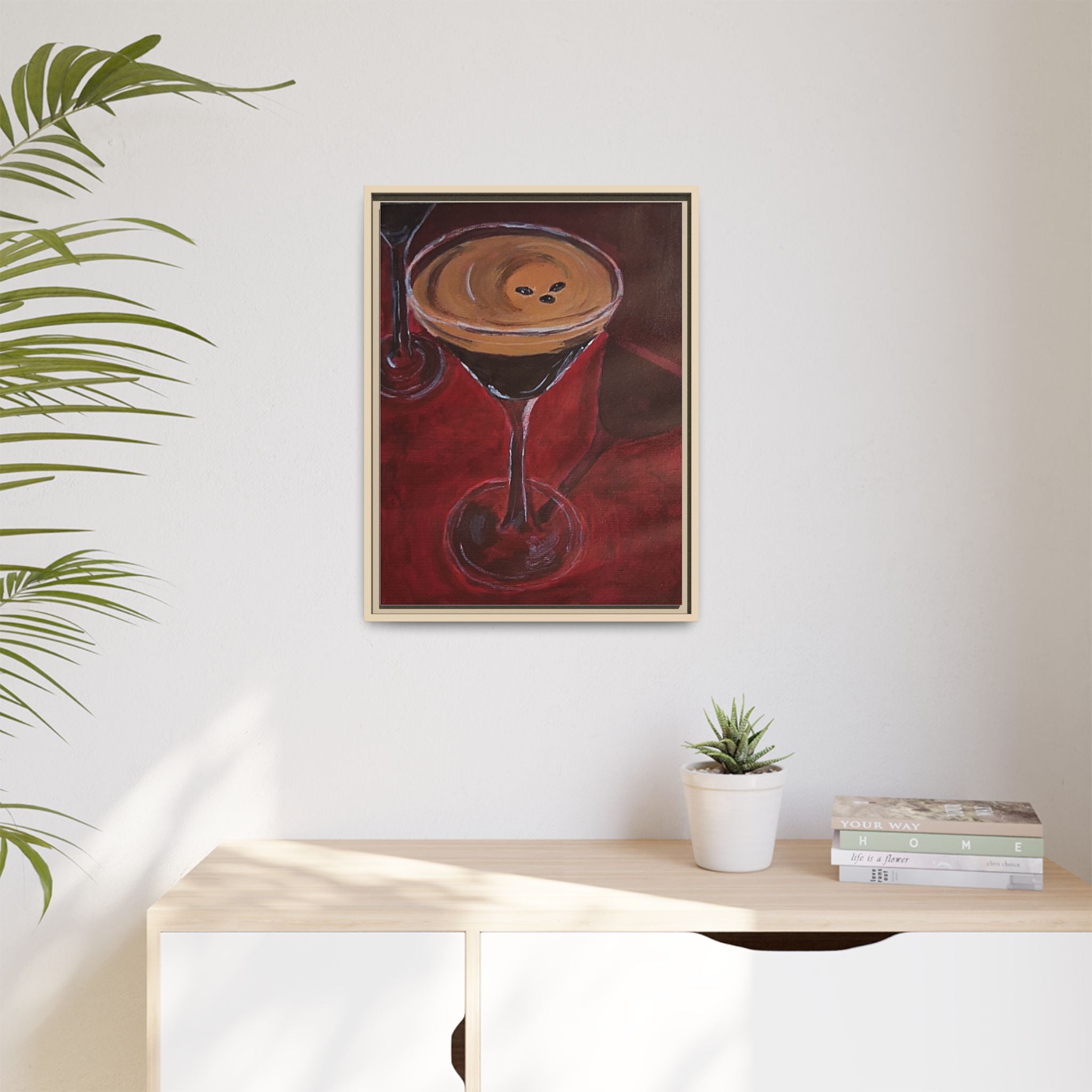 Framed Canvas Print of Espresso en Rouge