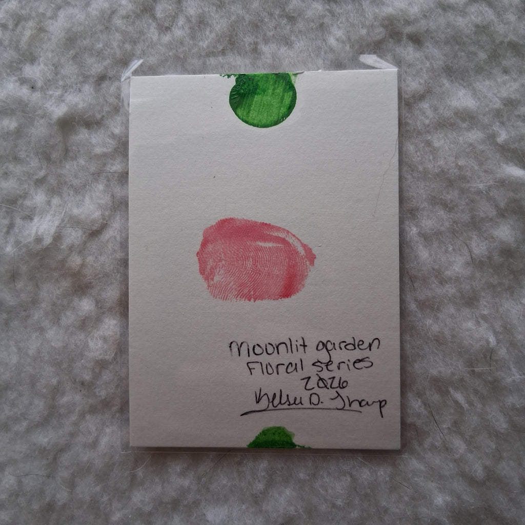 Moonlit Garden, ACEO Acrylic, Floral Series