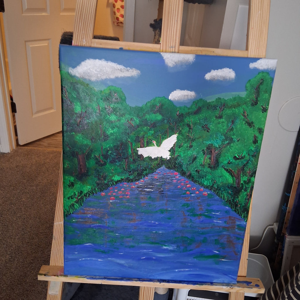 A Piece of my Hometown, Original Acrylic Painting on Canvas