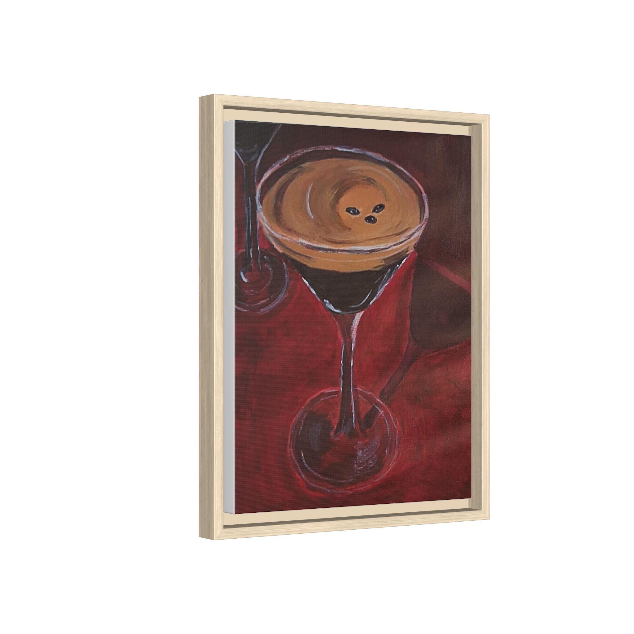 Framed Canvas Print of Espresso en Rouge