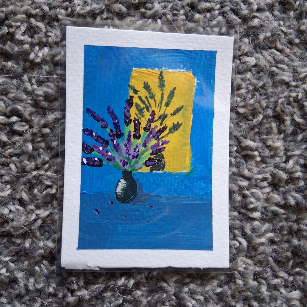 Peaceful Lavender, ACEO Acrylic, Floral Series