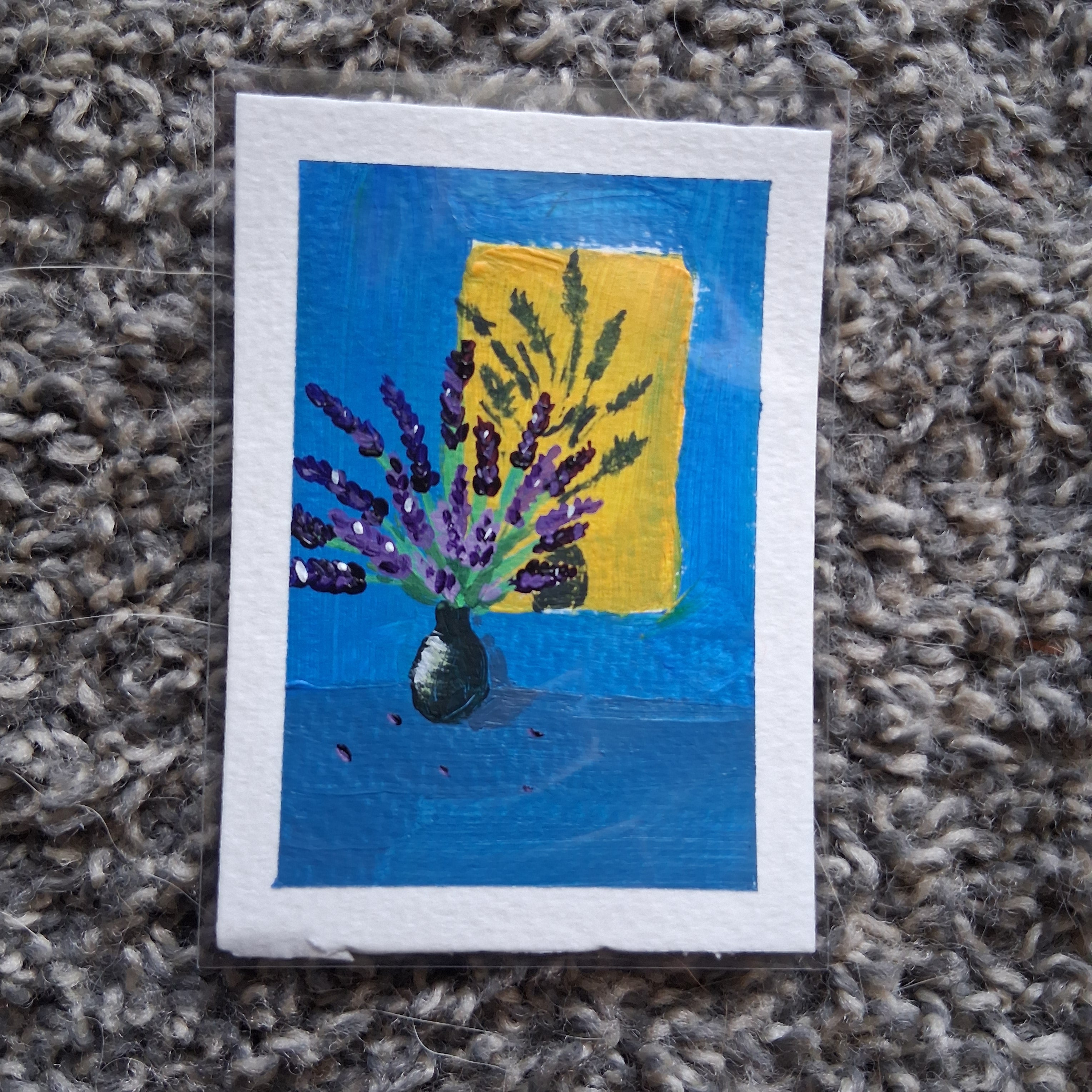 Peaceful Lavender, ACEO Acrylic, Floral Series