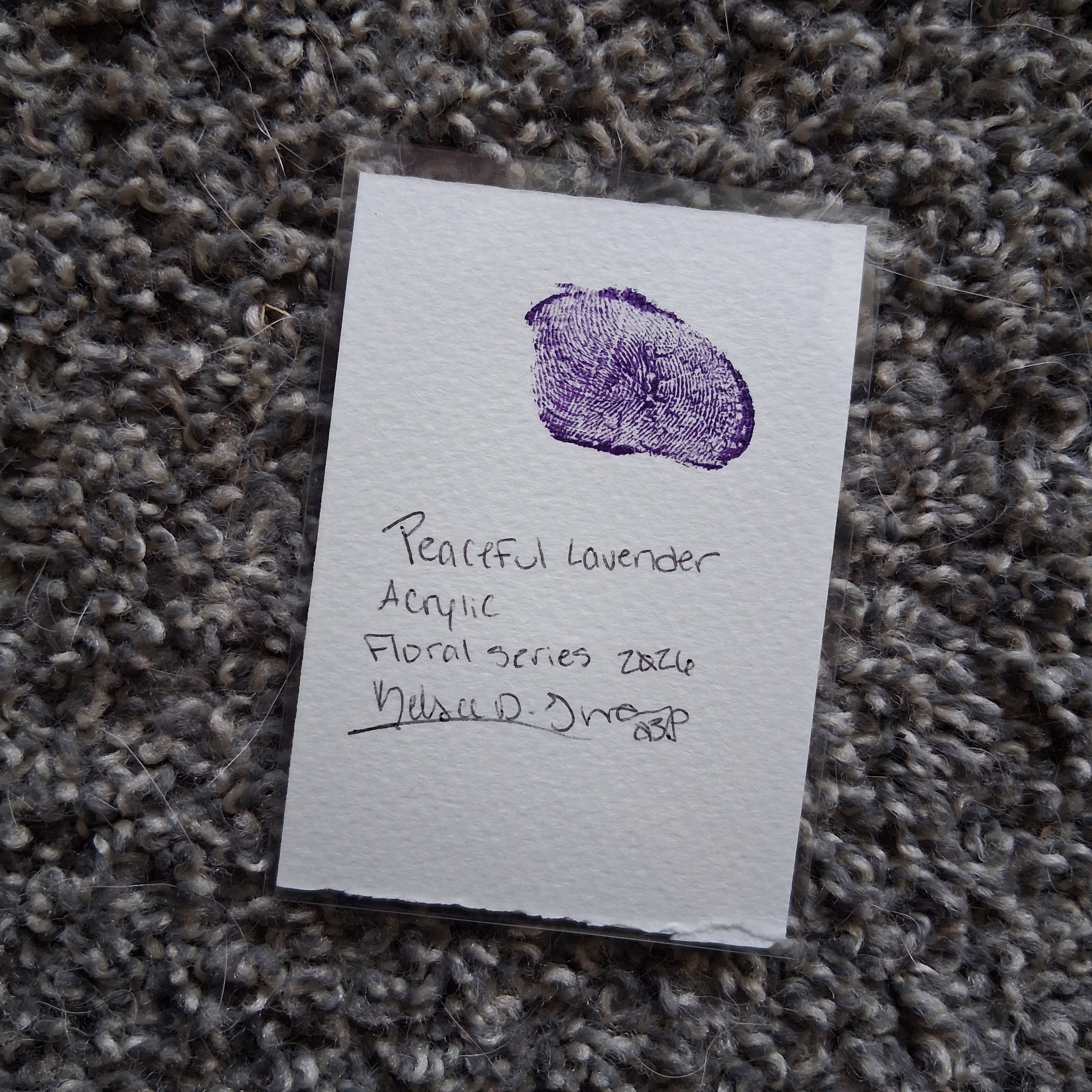 Peaceful Lavender, ACEO Acrylic, Floral Series