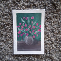 Sweet Peas & Baby's Breathe, ACEO Acrylic, Floral Series