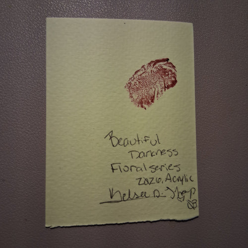 Beautiful Darkness, ACEO Acrylic, Floral Series