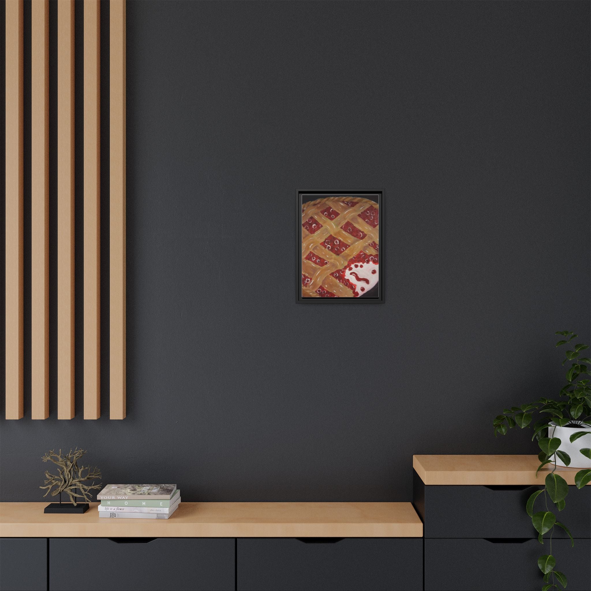 Framed Canvas Print of Cherry Pie