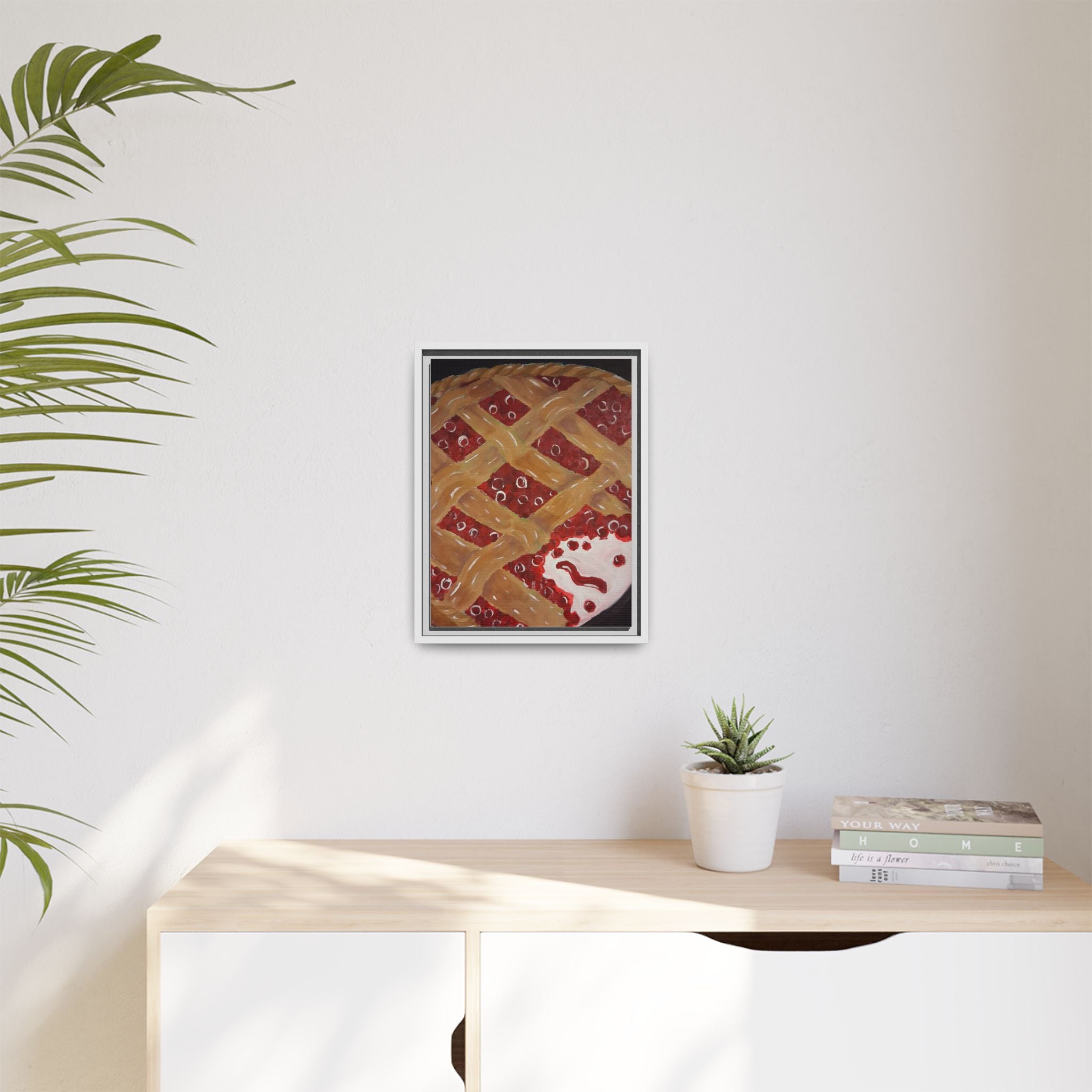 Framed Canvas Print of Cherry Pie