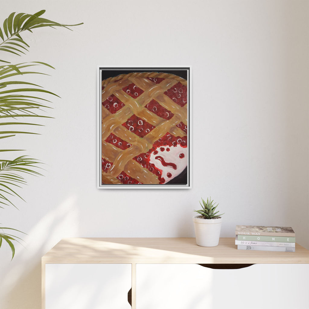 Framed Canvas Print of Cherry Pie