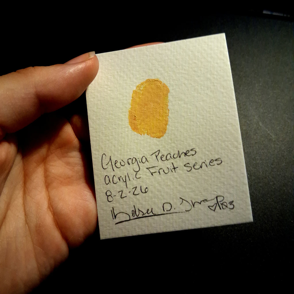 Georgia Peaches, ACEO Acrylic, Fruit Series
