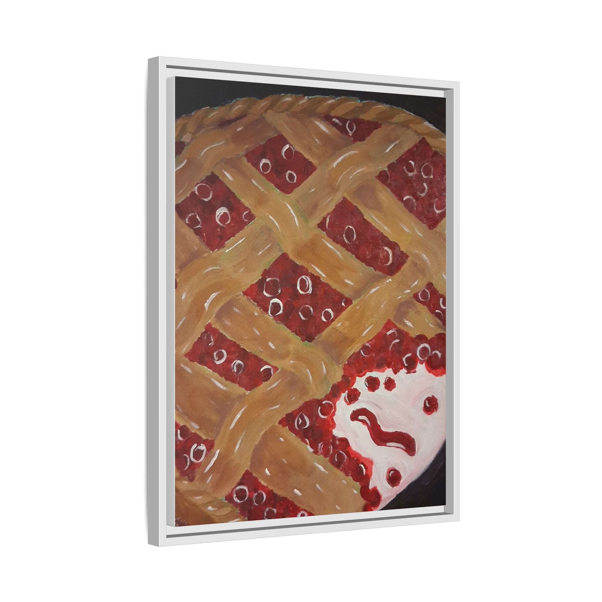 Framed Canvas Print of Cherry Pie