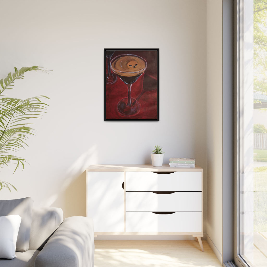 Framed Canvas Print of Espresso en Rouge