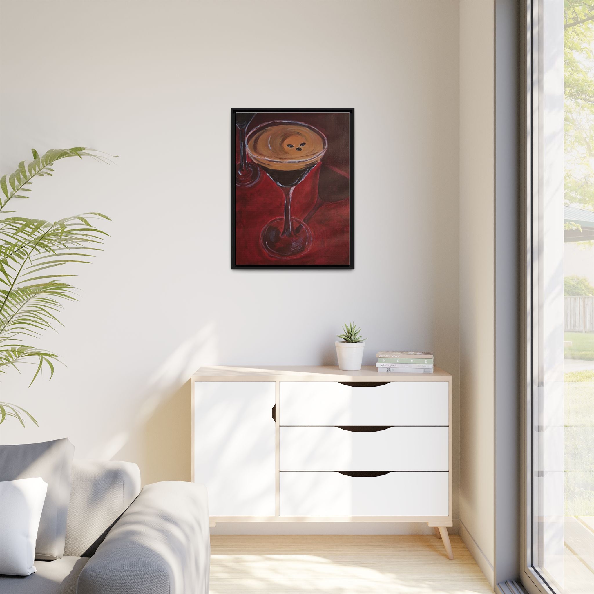 Framed Canvas Print of Espresso en Rouge