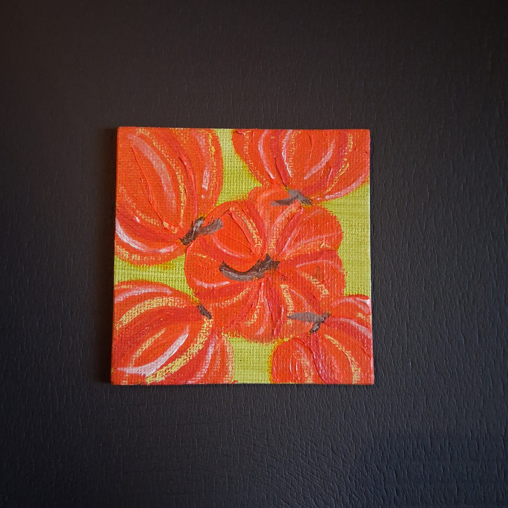Vivid Pumpkins, OOAK Acrylic Magnet, Fall Series