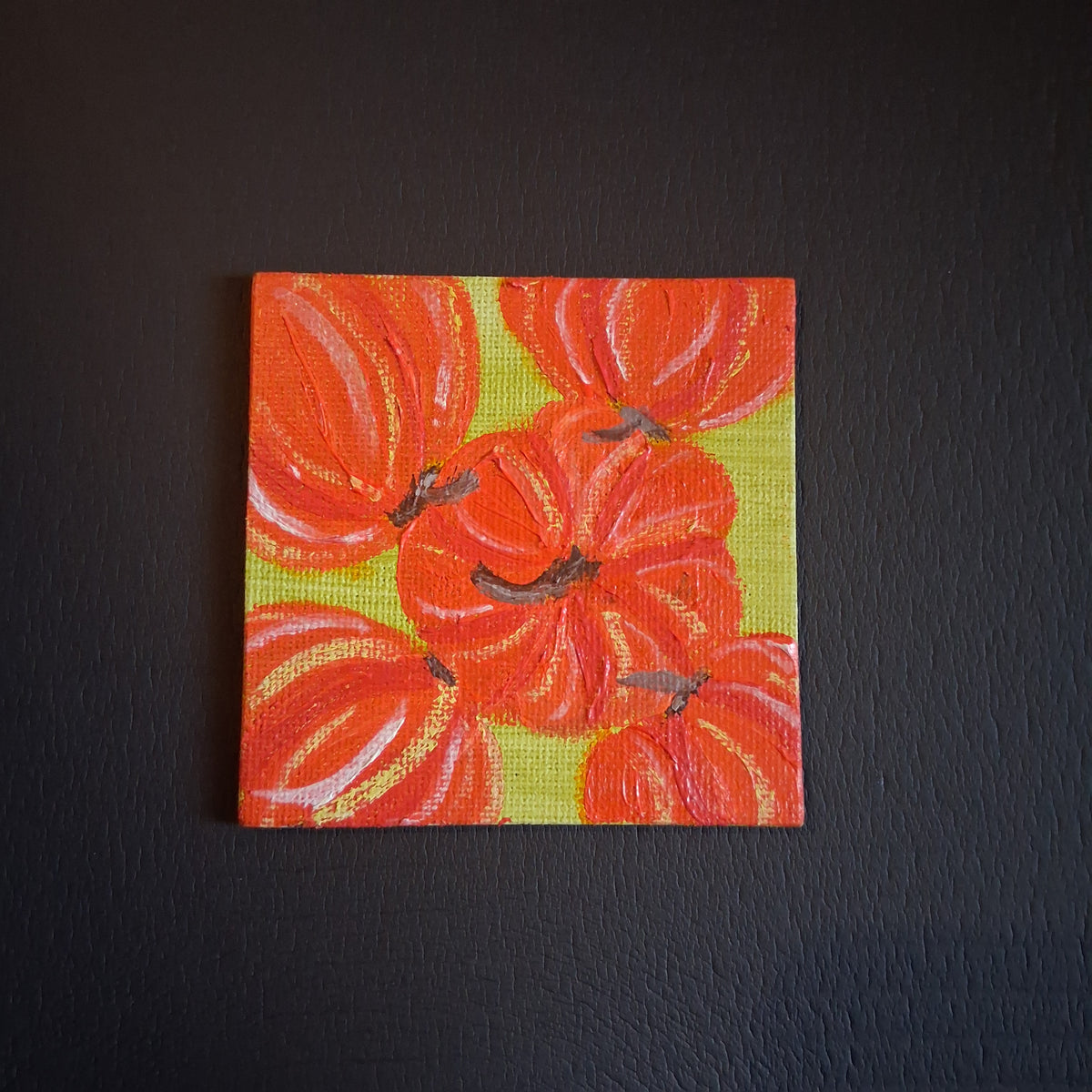 Vivid Pumpkins, OOAK Acrylic Magnet, Fall Series