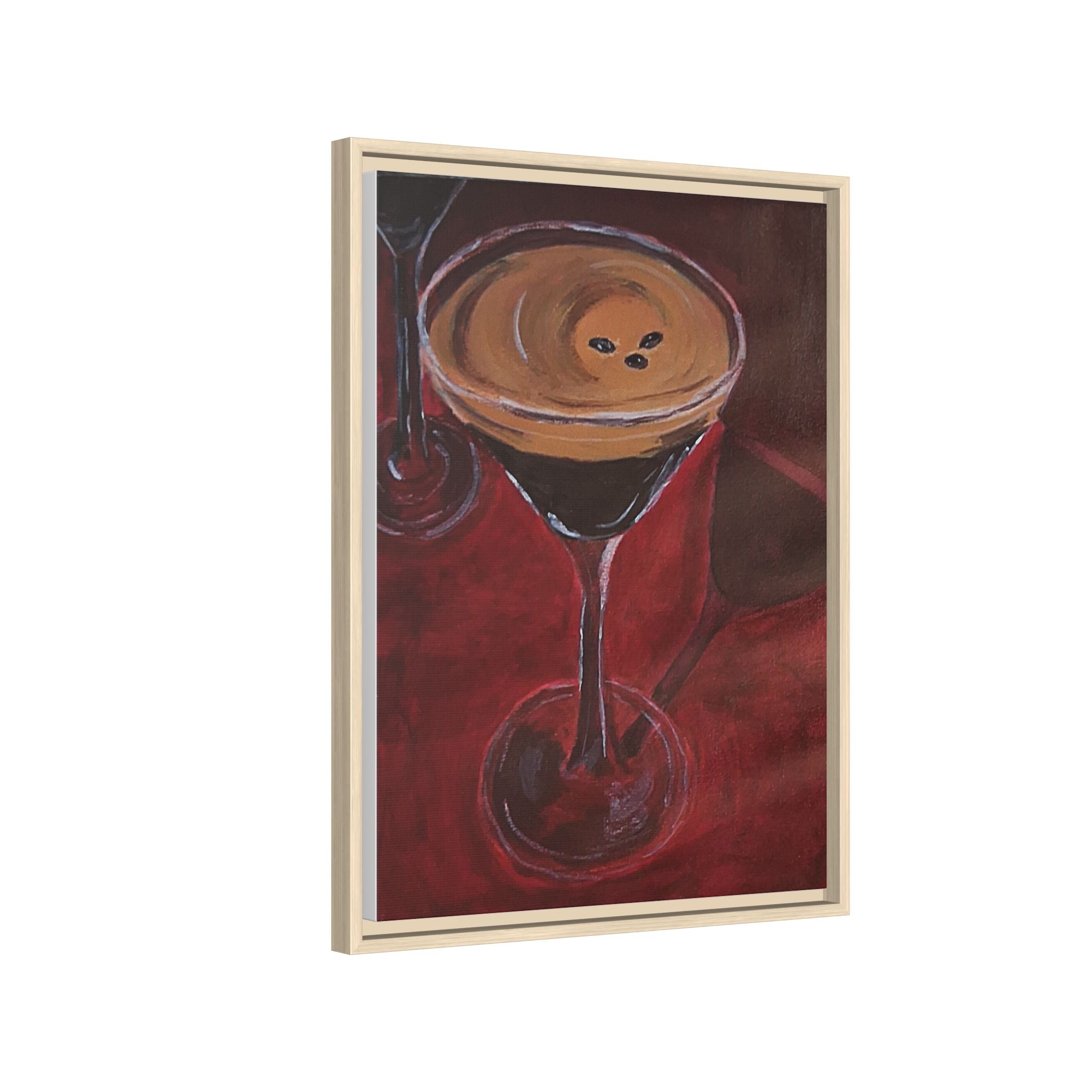 Framed Canvas Print of Espresso en Rouge