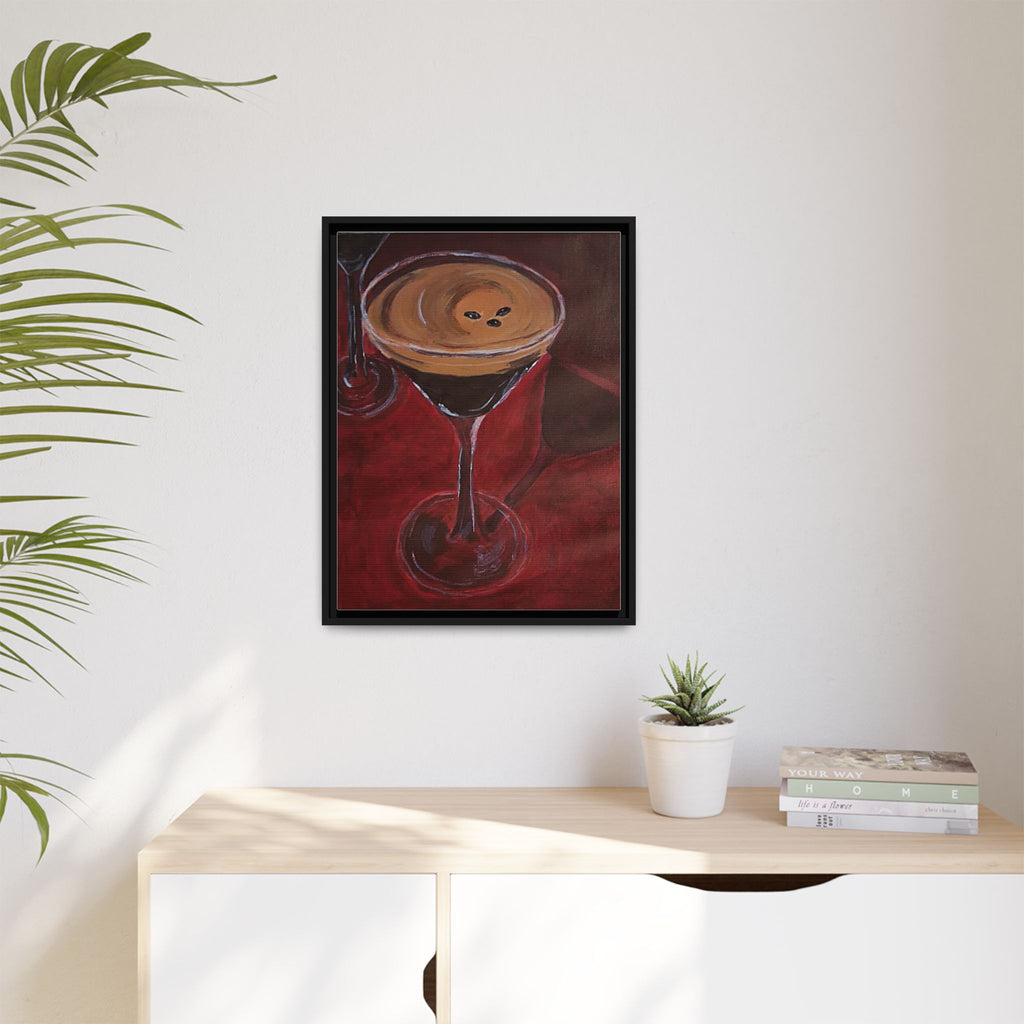 Framed Canvas Print of Espresso en Rouge