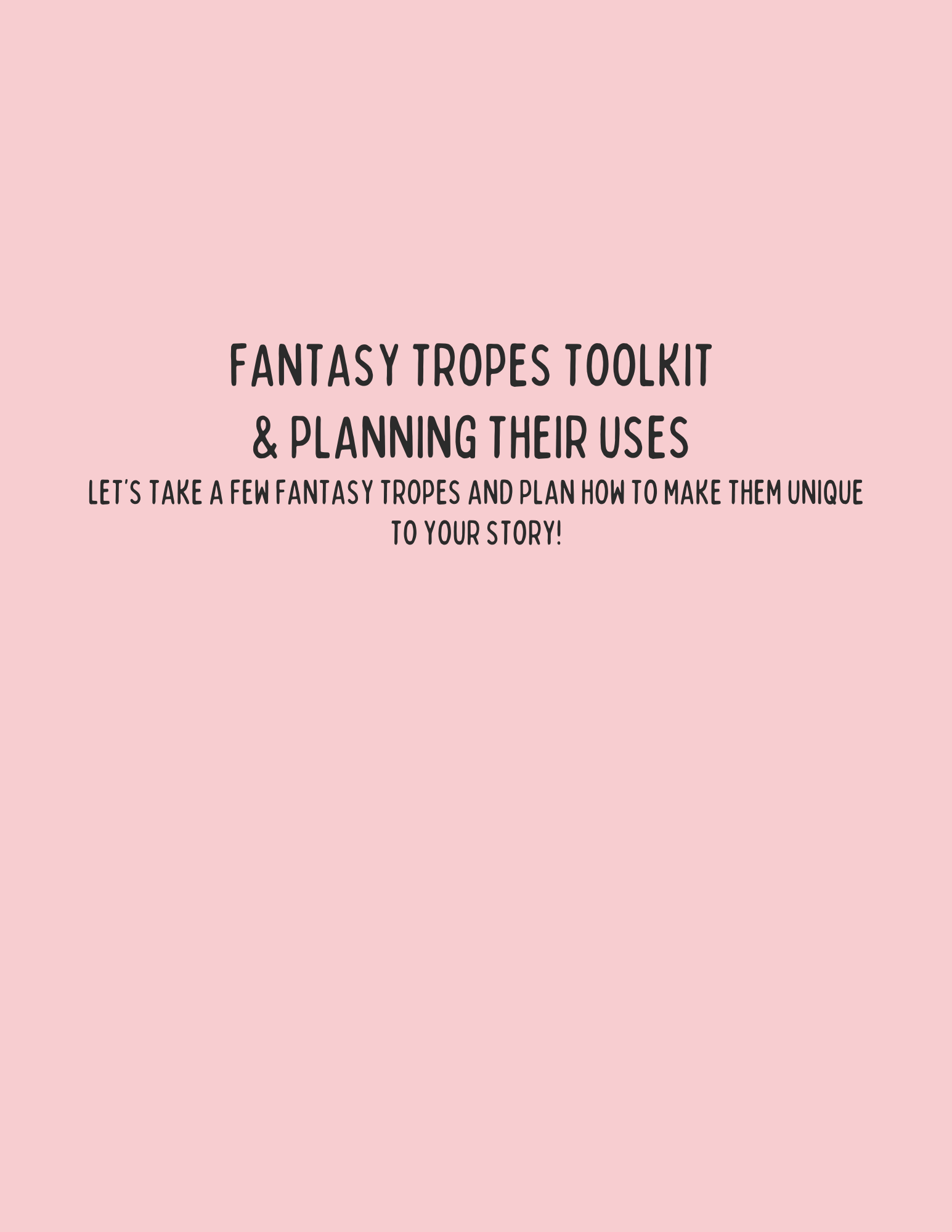 Fantasy Tropes Toolkit for Writers