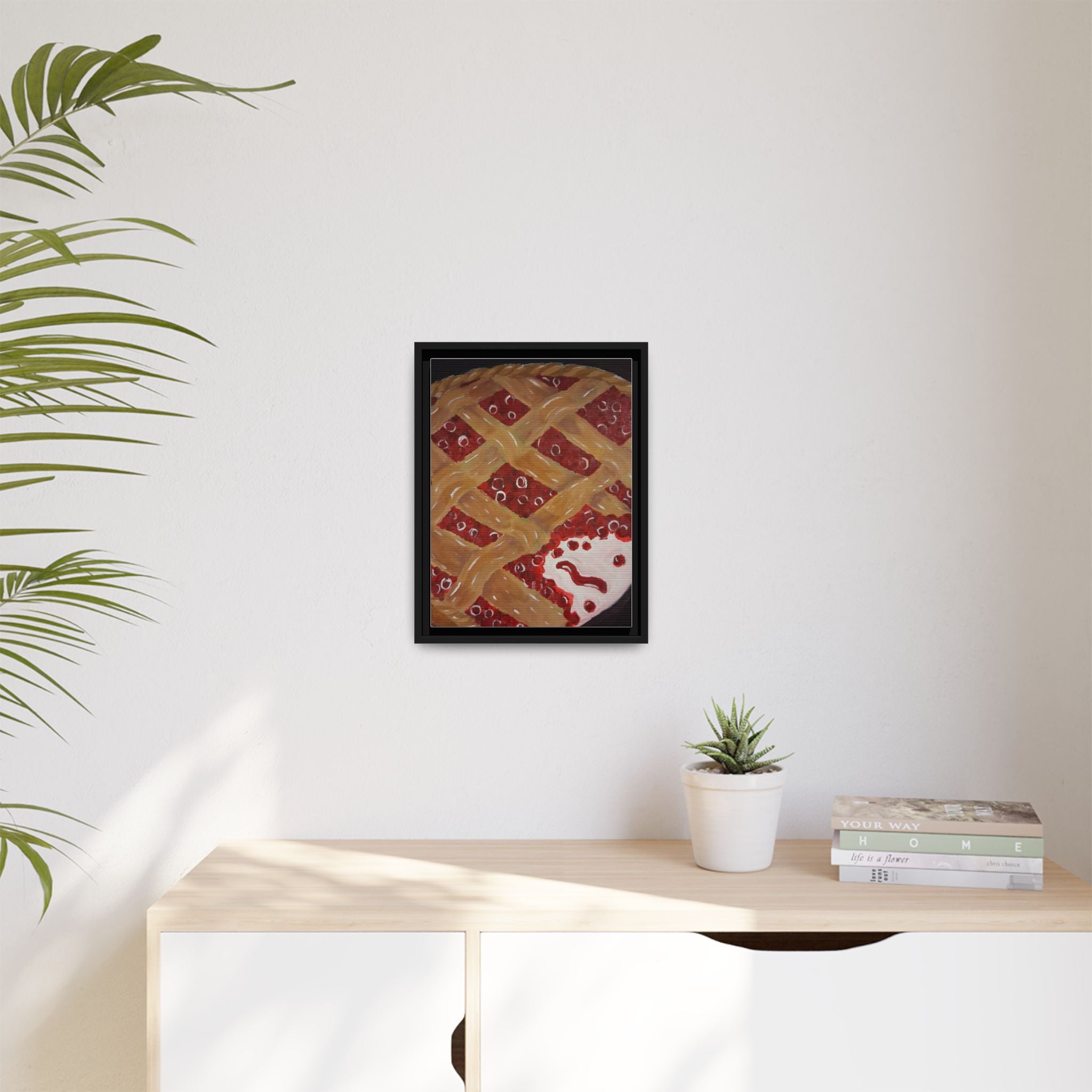 Framed Canvas Print of Cherry Pie