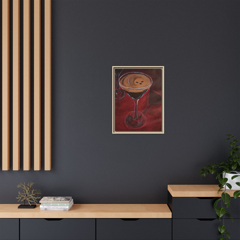 Framed Canvas Print of Espresso en Rouge