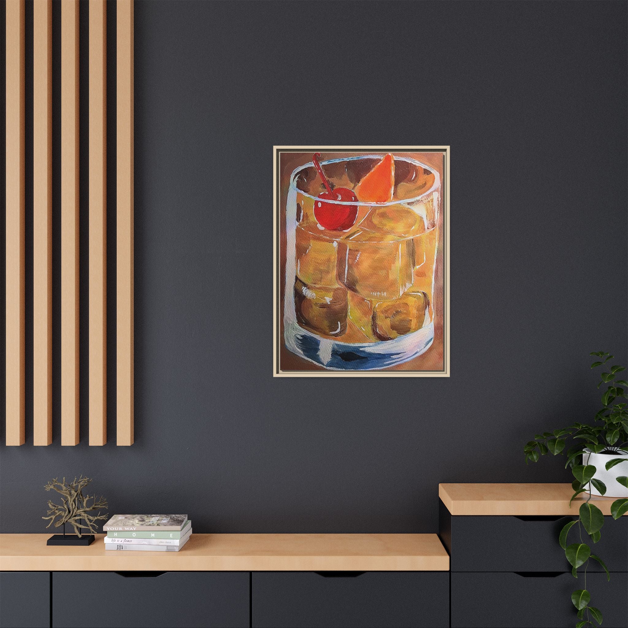 Framed Canvas Print of Old Fashioned