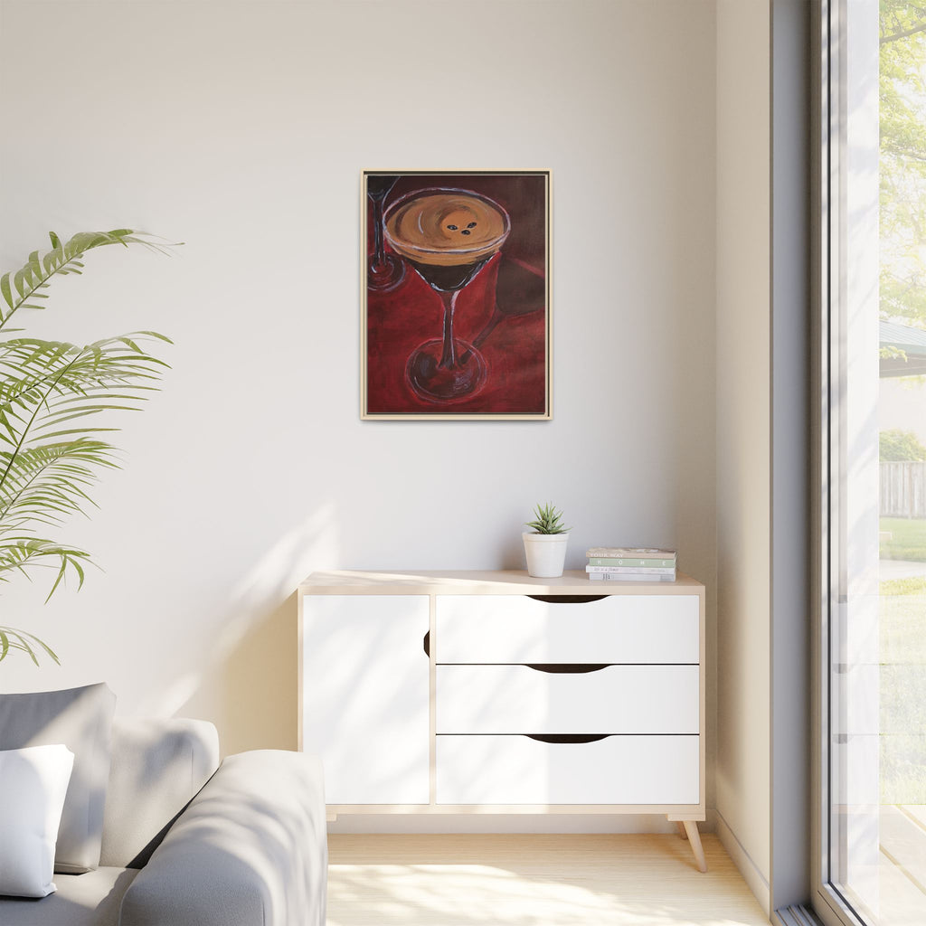 Framed Canvas Print of Espresso en Rouge