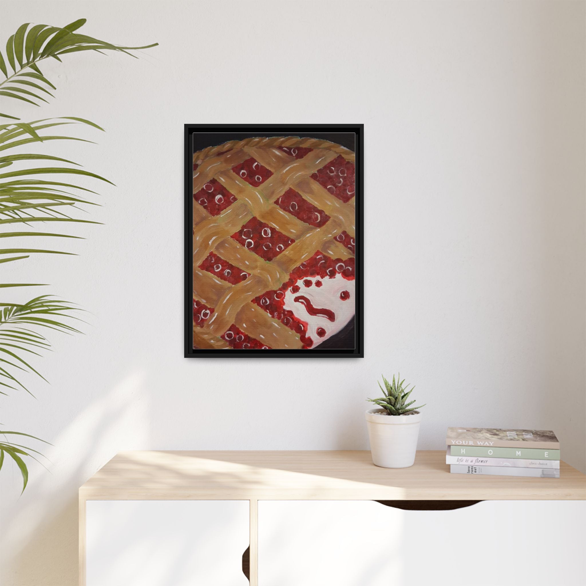 Framed Canvas Print of Cherry Pie