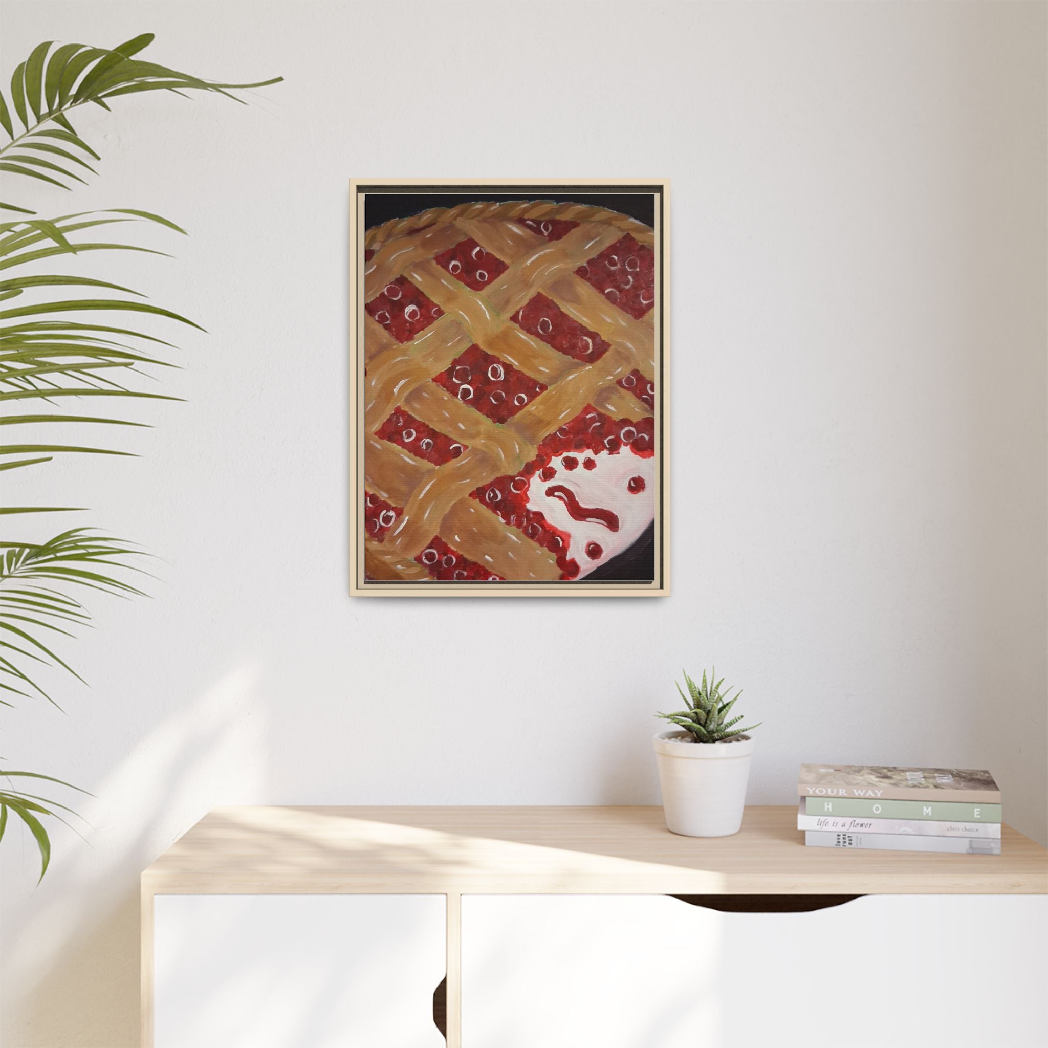 Framed Canvas Print of Cherry Pie