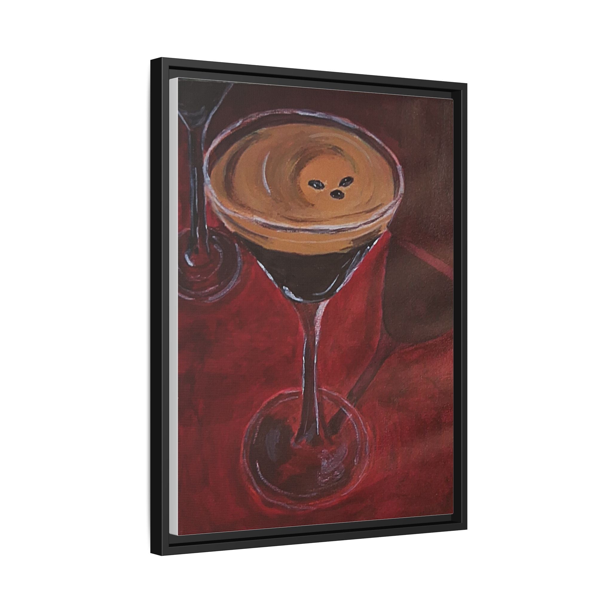 Framed Canvas Print of Espresso en Rouge