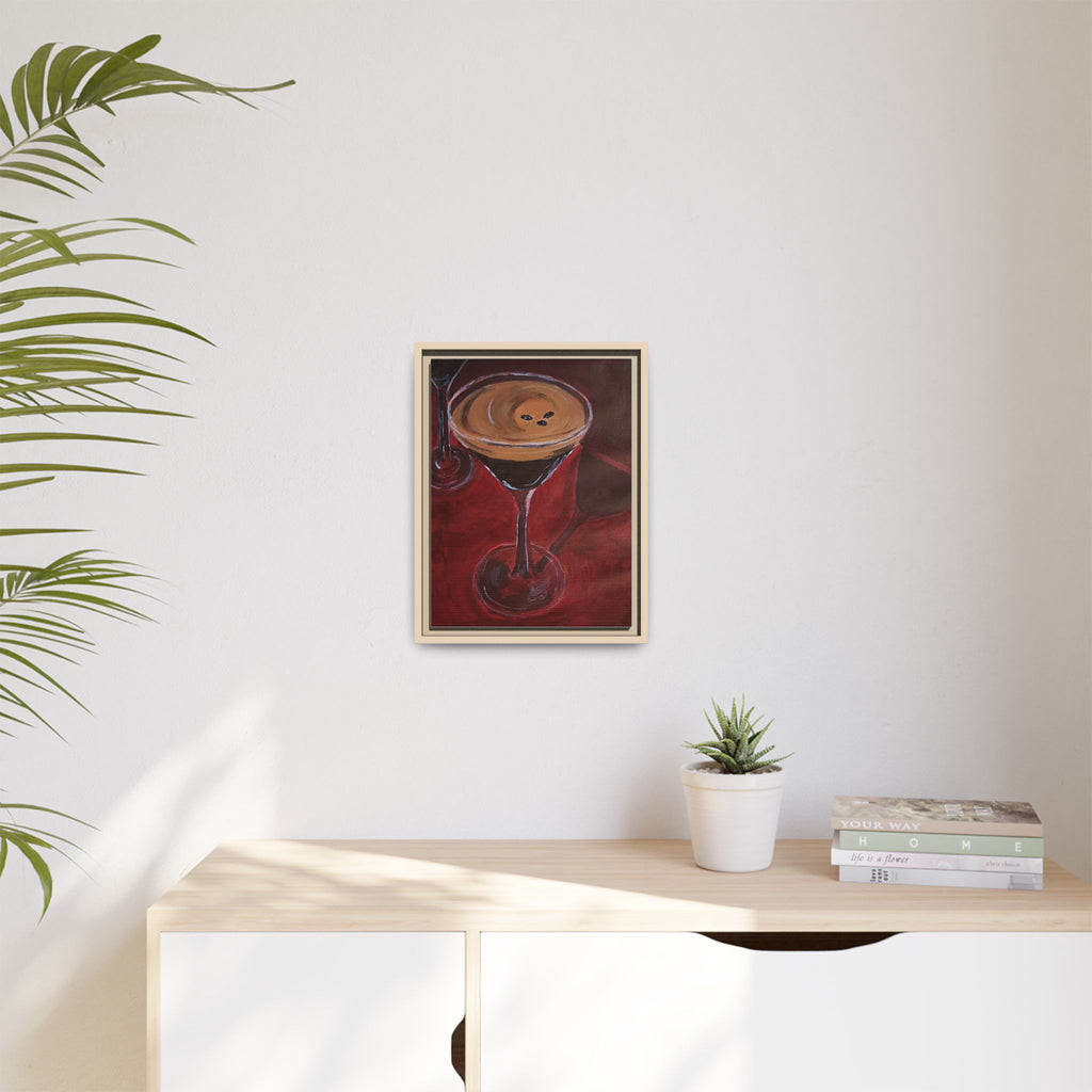 Framed Canvas Print of Espresso en Rouge