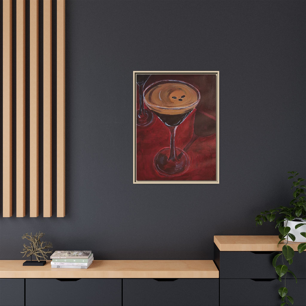 Framed Canvas Print of Espresso en Rouge