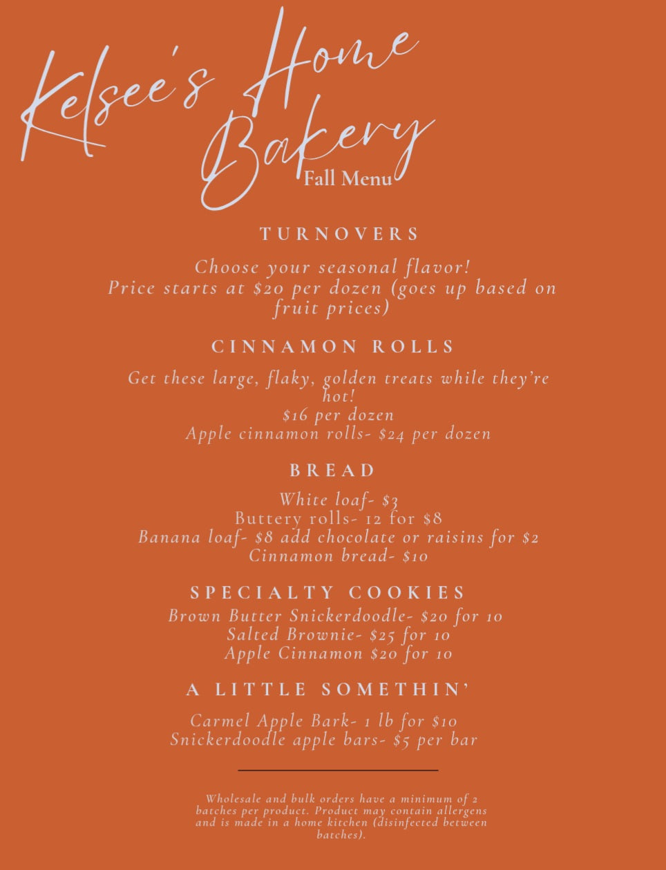 Fall Menu