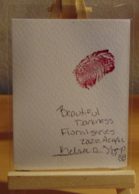 Beautiful Darkness, ACEO Acrylic, Floral Series