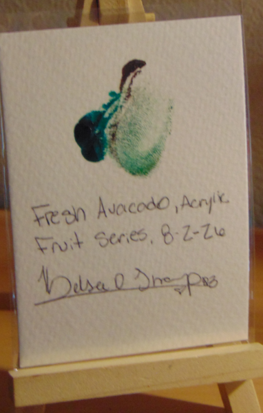 Fresh Avocado, ACEO Acrylic, Fruit Series