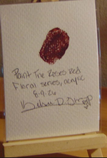 Paint the Roses Red, ACEO Acrylic, Floral Series