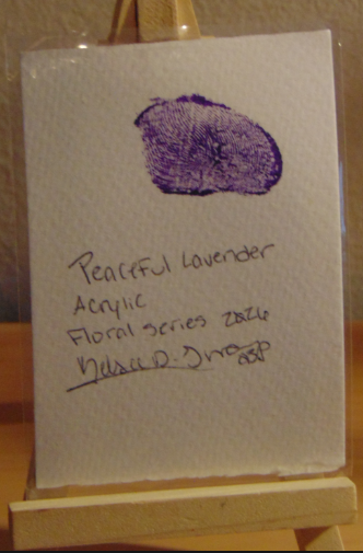 Peaceful Lavender, ACEO Acrylic, Floral Series