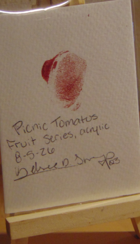 Picnic Tomatoes, ACEO Acrylic, Fruit Series