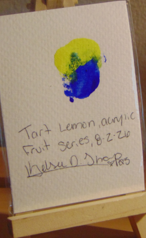Tart Lemon, ACEO Acrylic, Fruit Series