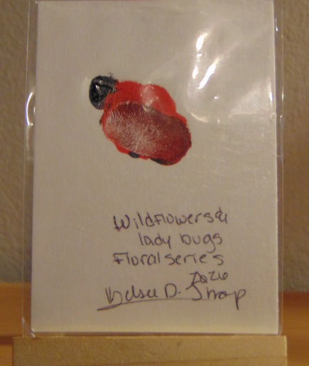 Wildflowers & Ladybugs, ACEO Acrylic, Floral Series