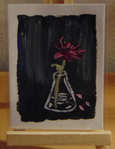 Beautiful Darkness, ACEO Acrylic, Floral Series