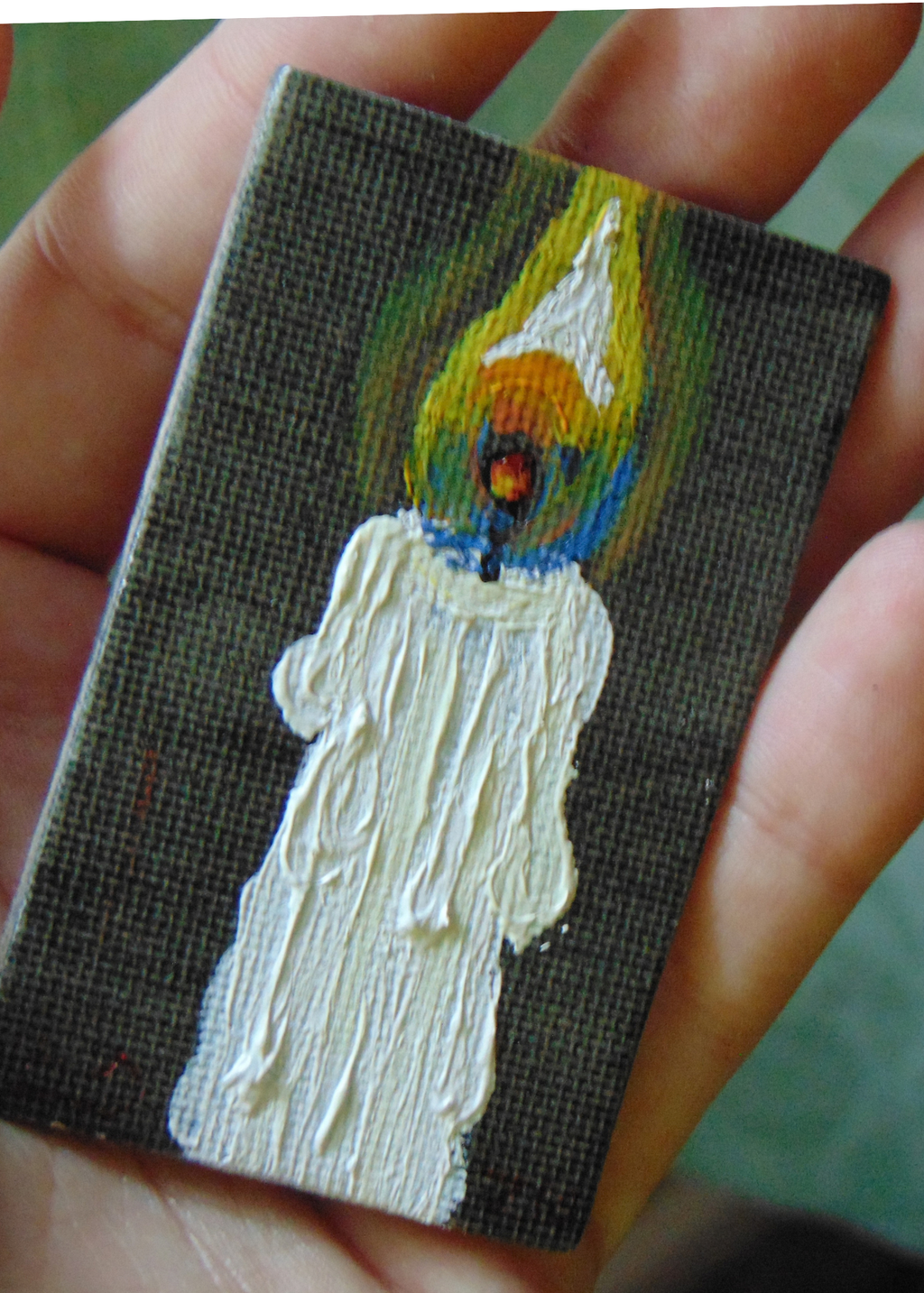 Candle Flame, OOAK Acrylic Magnet, Fall Series