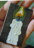 Candle Flame, OOAK Acrylic Magnet, Fall Series