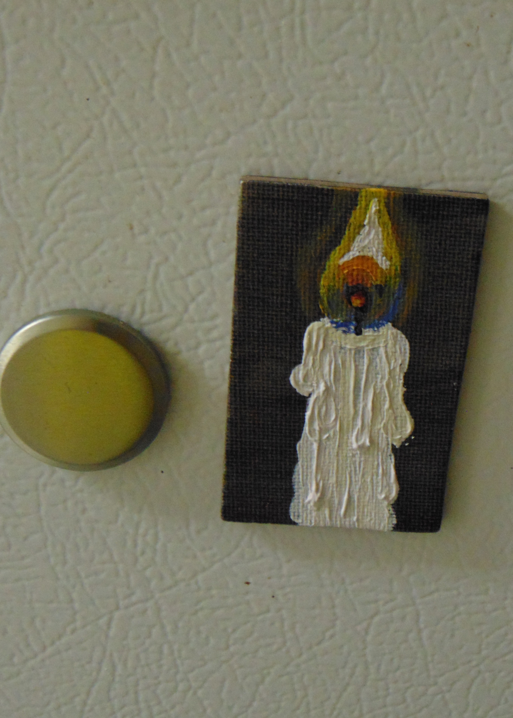 Candle Flame, OOAK Acrylic Magnet, Fall Series