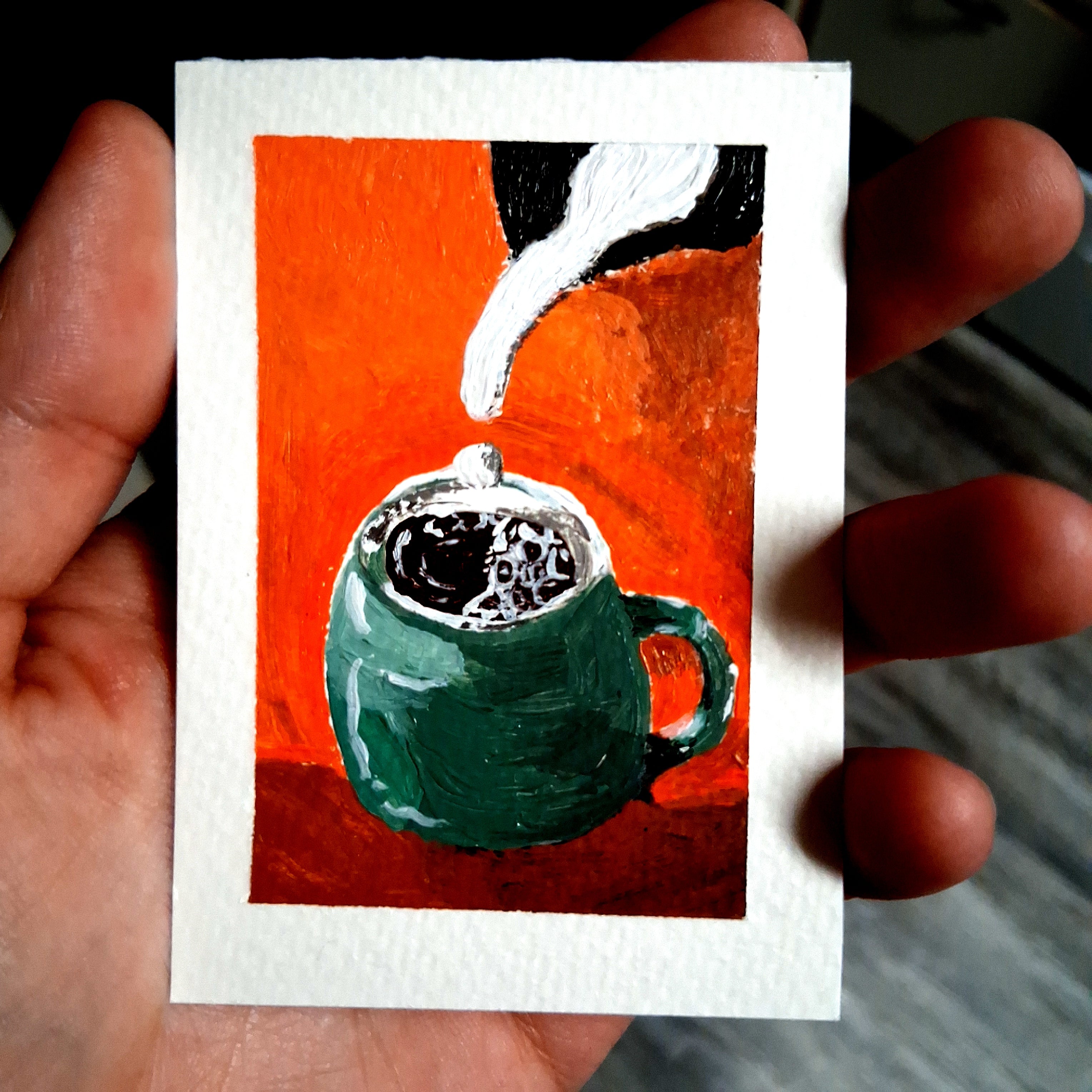 A Creators Breakfast, ACEO Acrylic, Breakfast Series