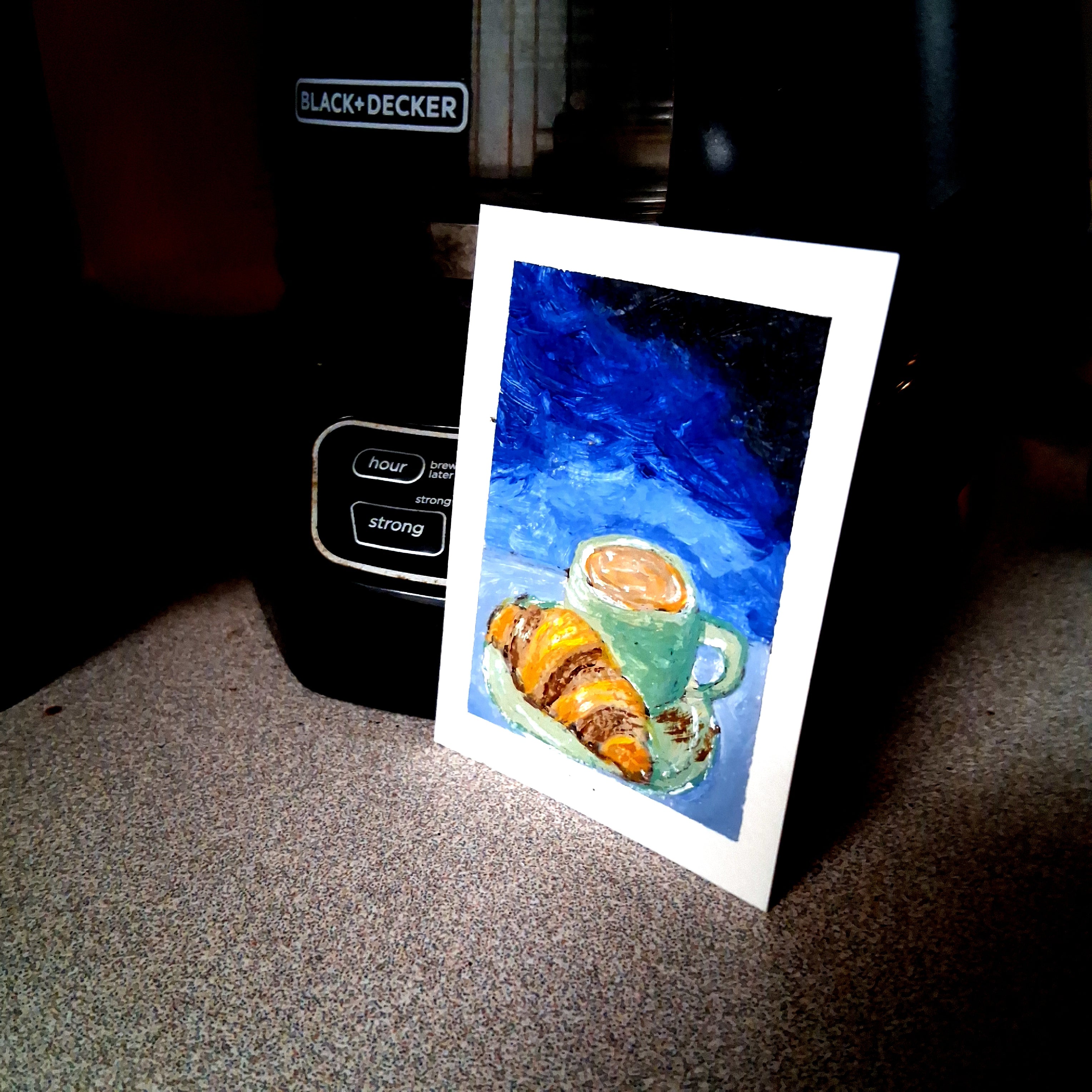 French Morning, ACEO Acrylic, Breakfast Series