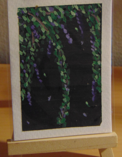 Live Wisteria, ACEO Acrylic, Floral Series