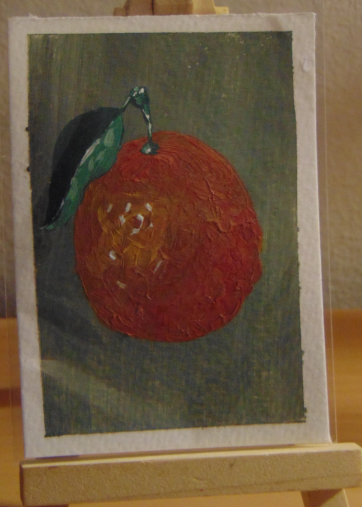 Tangerine, ACEO Acrylic, Fruit Series